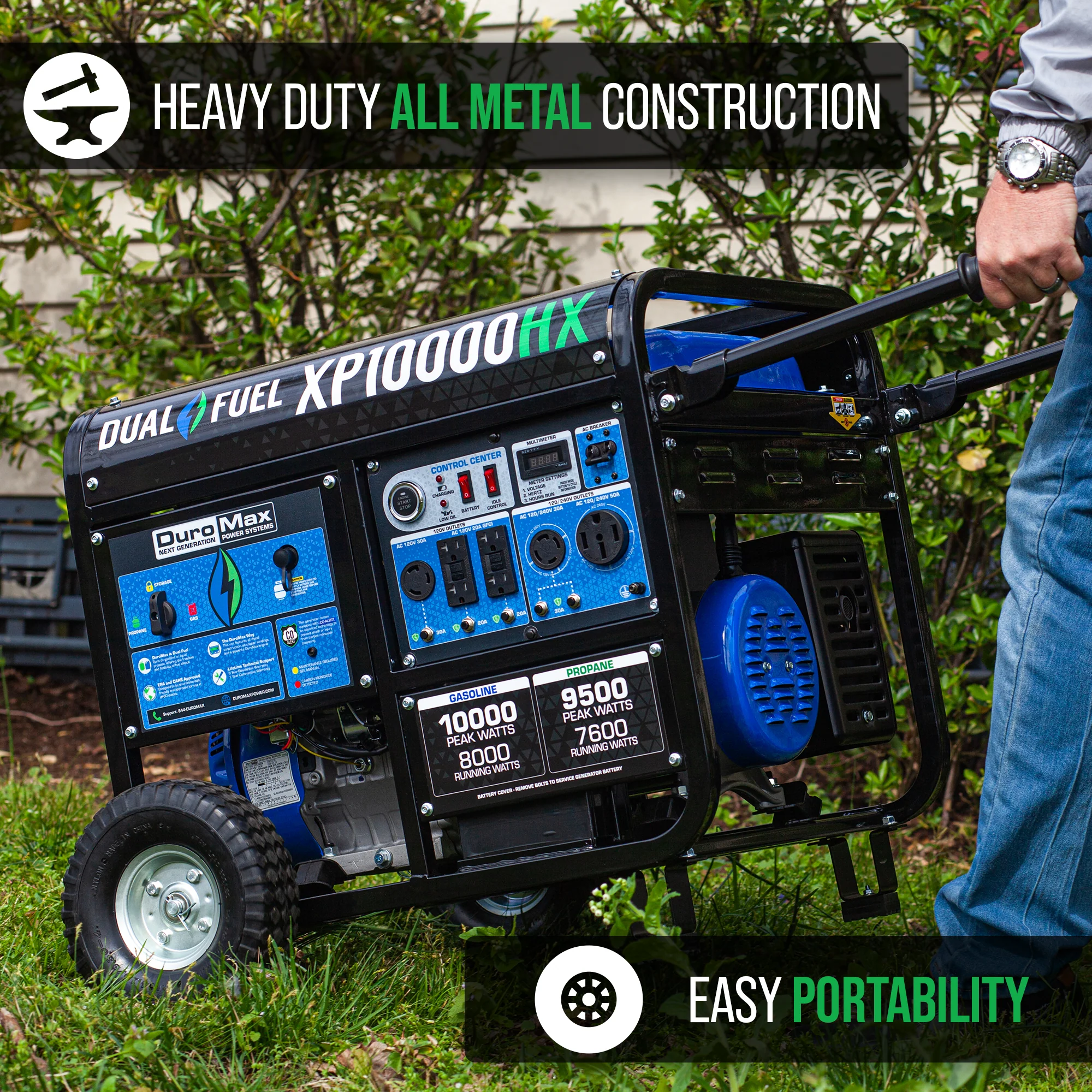 10,000 Watt Dual Fuel Portable HX Generator w/ CO Alert - Image 10