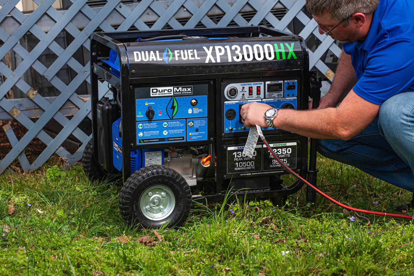 13,000 Watt Dual Fuel Portable HX Generator w/ CO Alert - Image 23