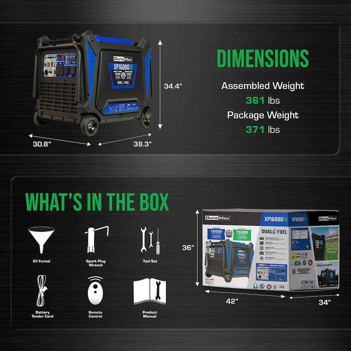 16,000 Watt Portable Dual Fuel Inverter Generator - Quiet, Low THD - Image 11