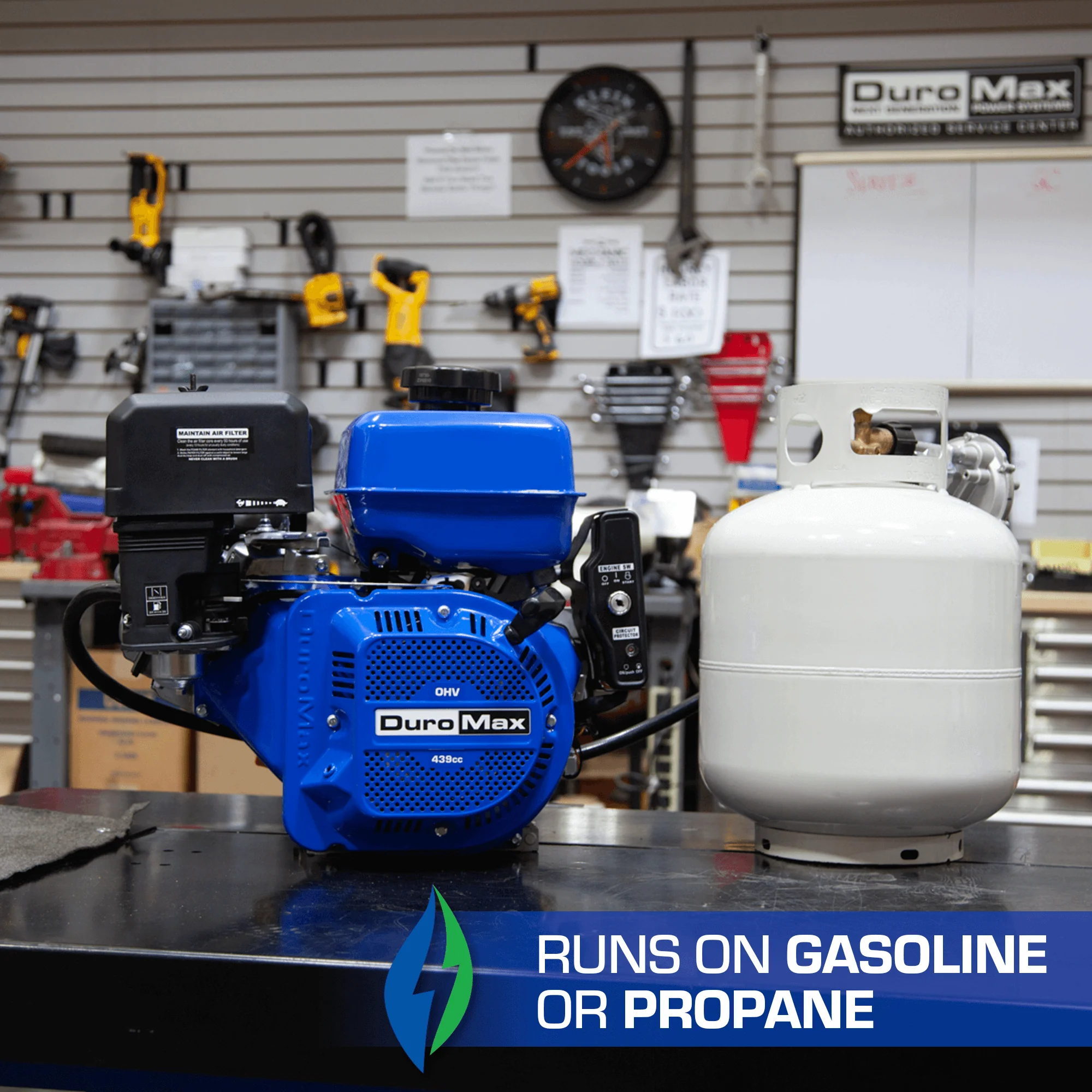 439cc 1" Shaft Recoil/Electric Start Horizontal Dual Fuel Engine - Image 3
