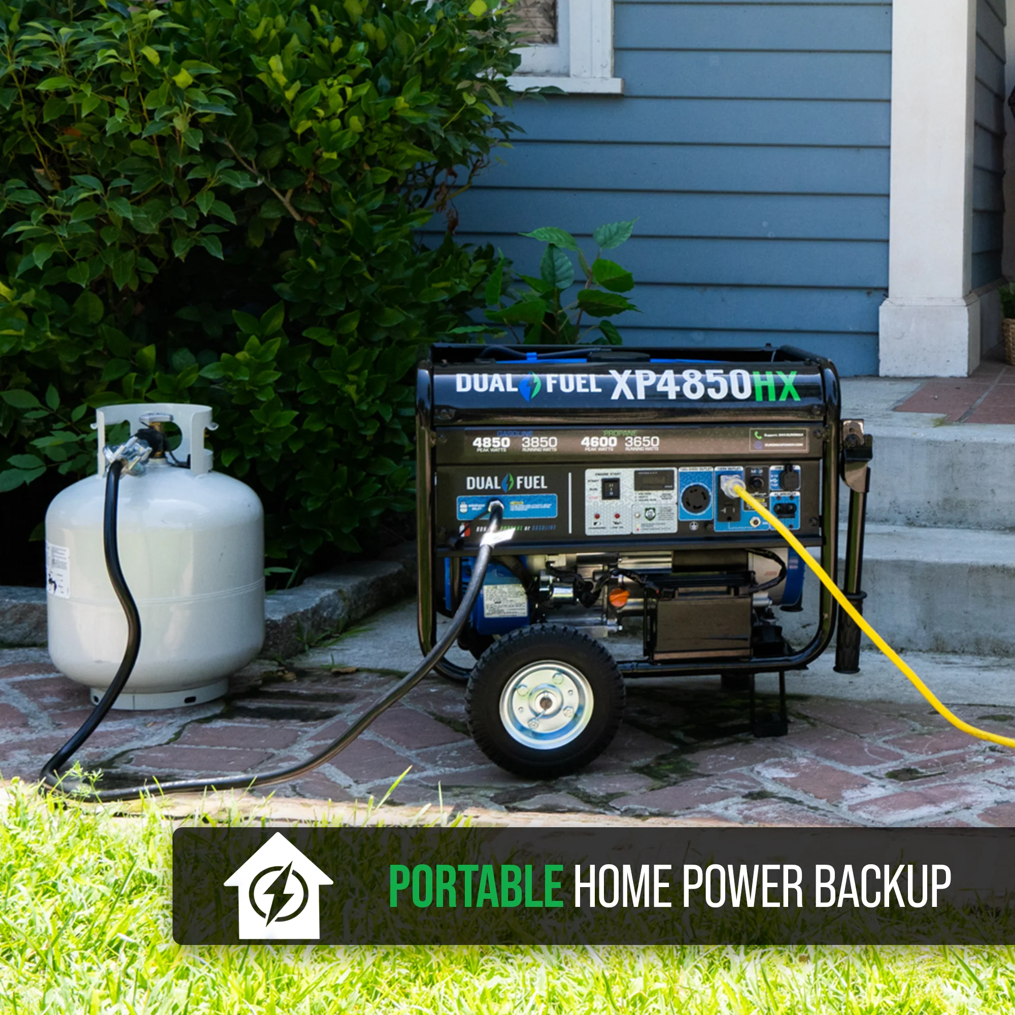 4,850 Watt Dual Fuel Portable HX Generator w/ CO Alert - Image 4