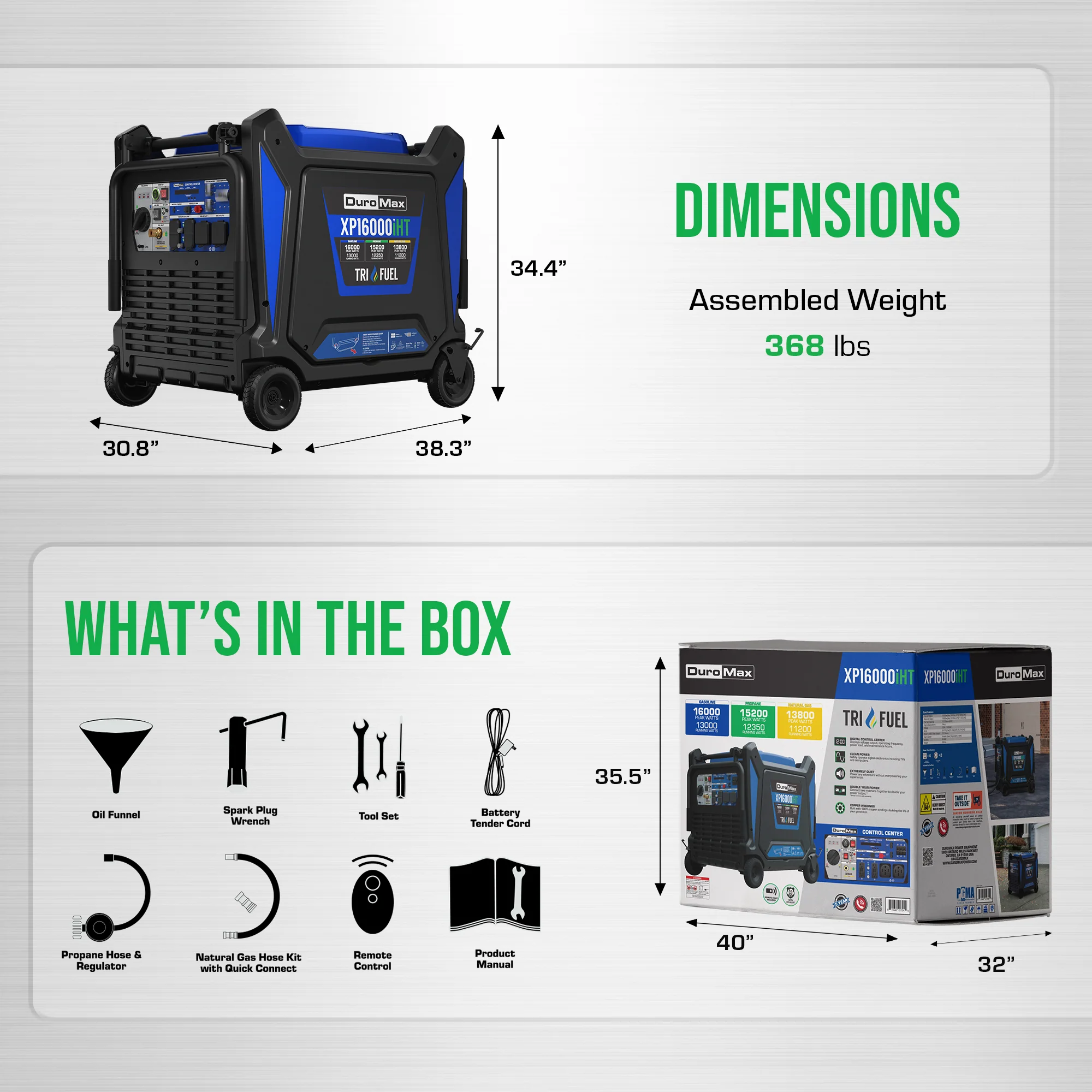 16,000 Watt Portable Tri Fuel Inverter Generator - Quiet, Low THD - Image 10