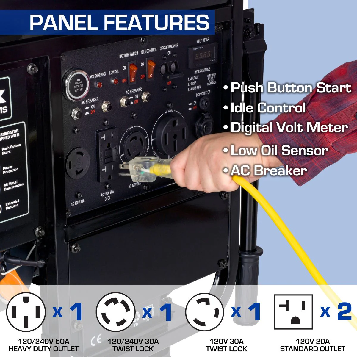 13,000 Watt Gasoline Portable Generator - Image 3