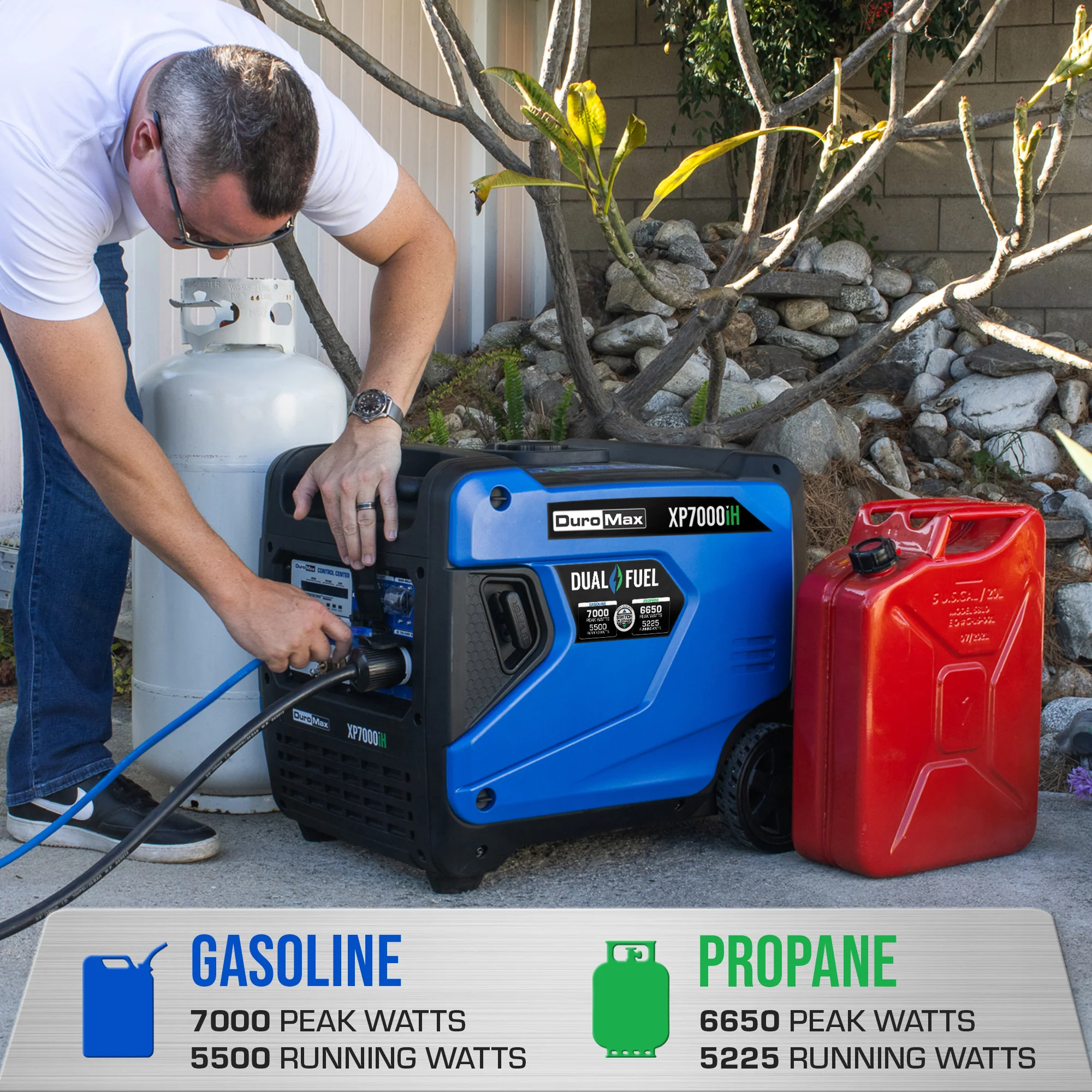 7,000 Watt Portable Dual Fuel Inverter Generator - Quiet, Low THD - Image 3