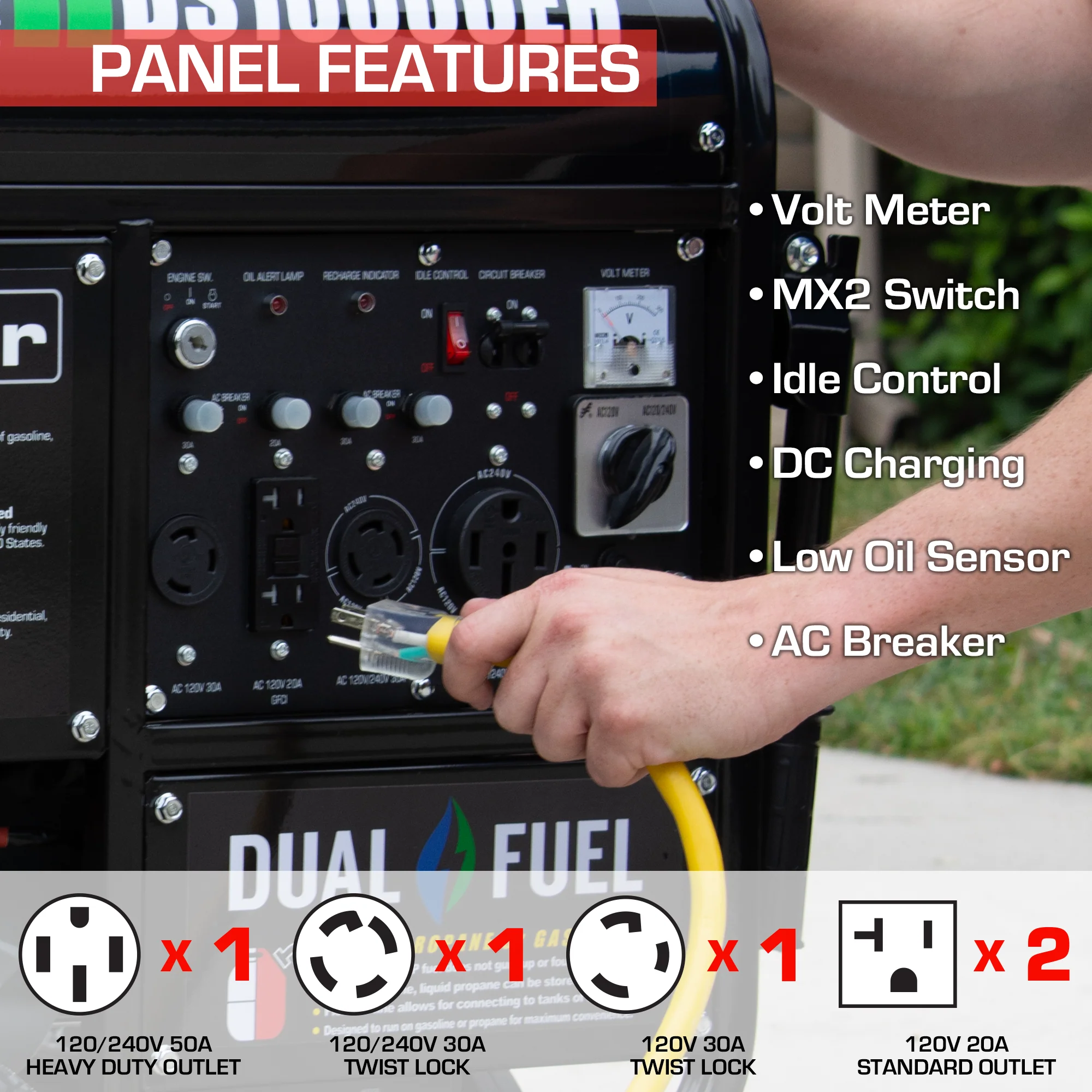 10,000 Watt Dual Fuel Portable Generator - Image 4