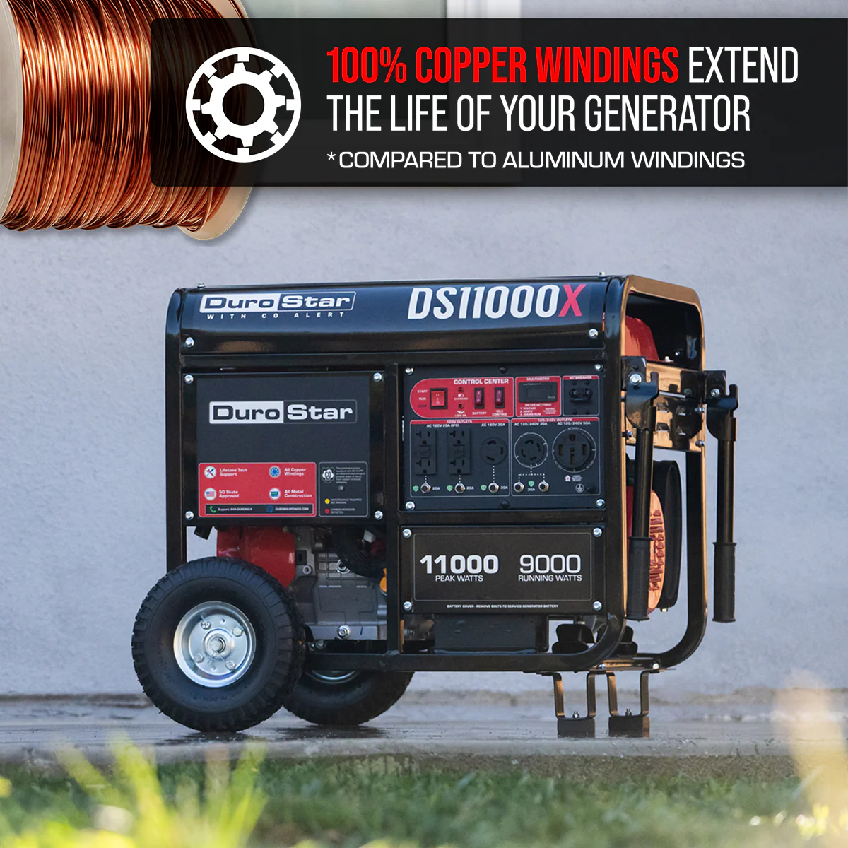 11,000 Watt Gasoline Portable Generator w/ CO Alert - Image 8