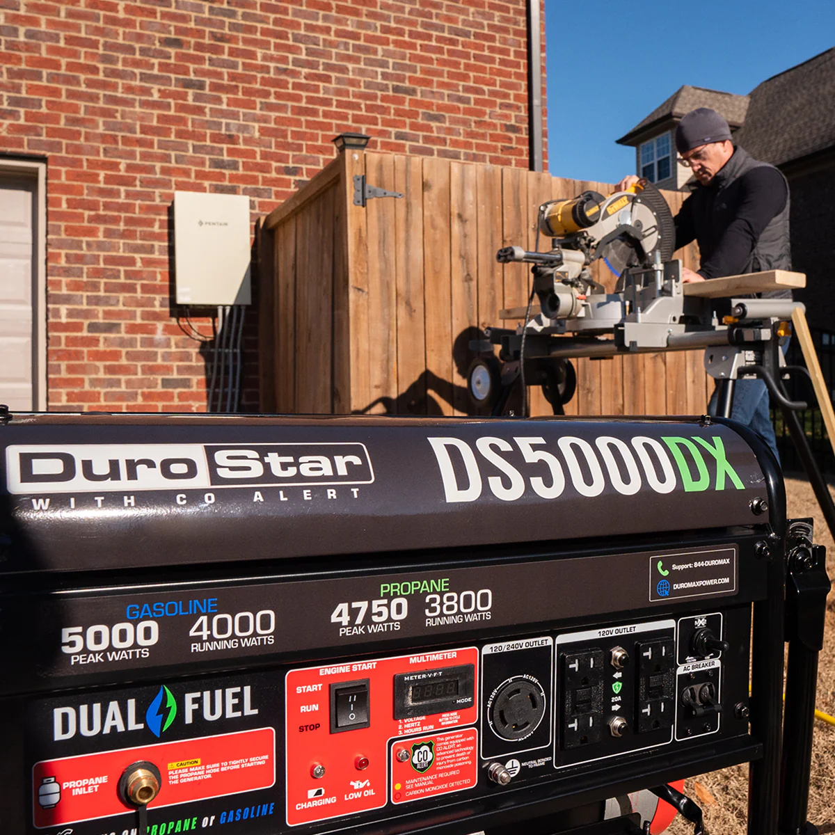 5,000 Watt Dual Fuel Portable Generator w/ CO Alert - Image 5